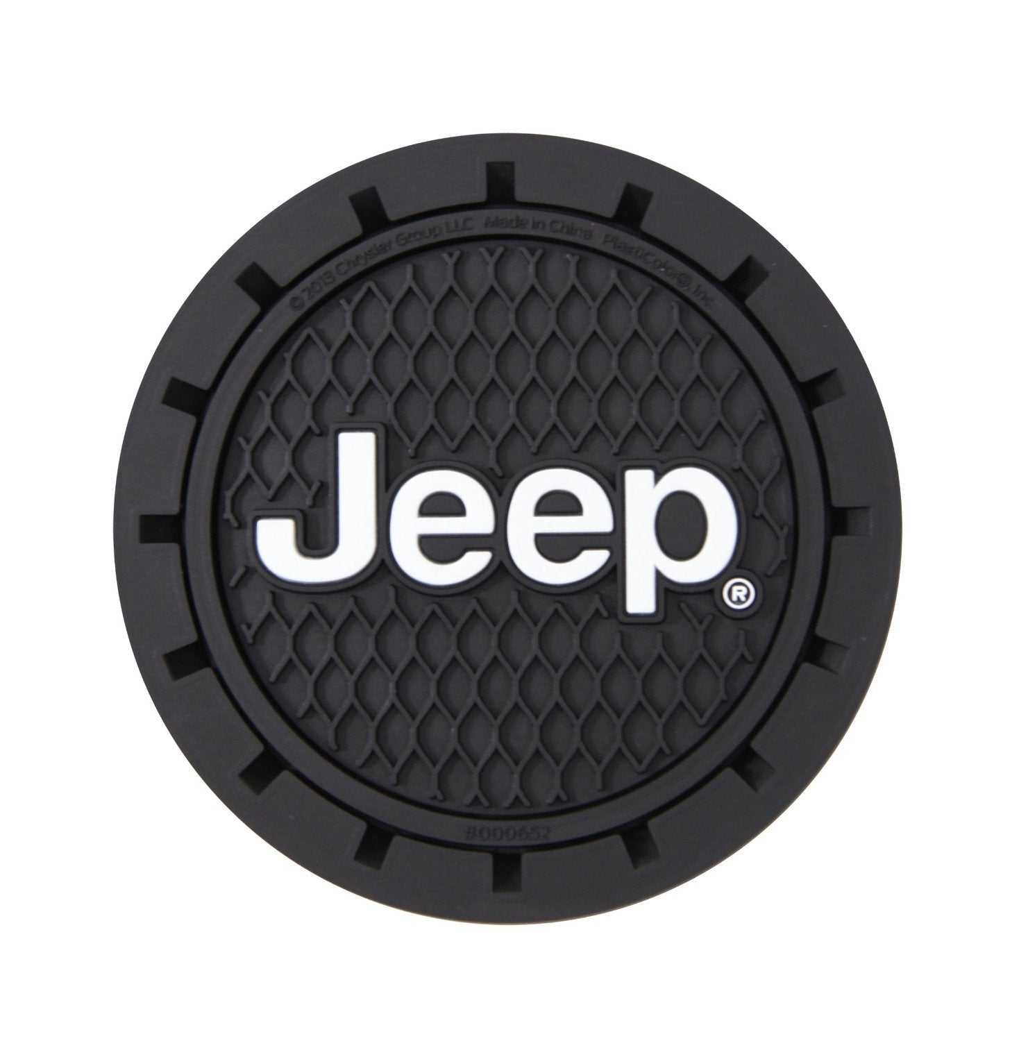 Plasticolor, 000652R01 Sottobicchiere per bevande in plastica rotondo con logo Jeep