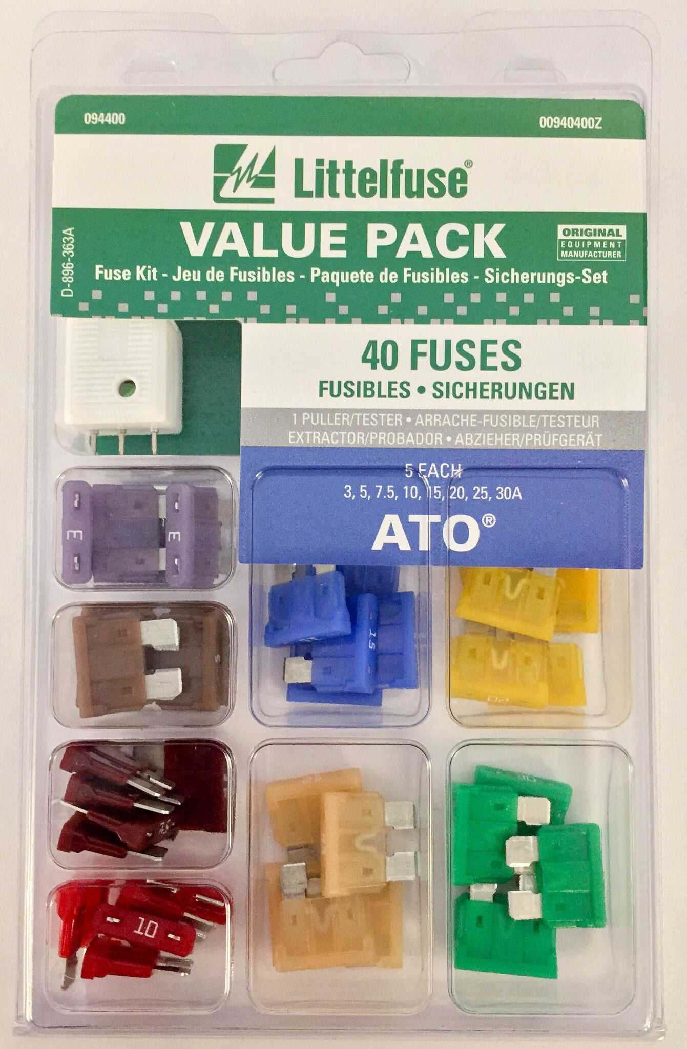 Littelfuse Inc., 00940400Z Littelfuse Inc. Assortimento di fusibili ATO