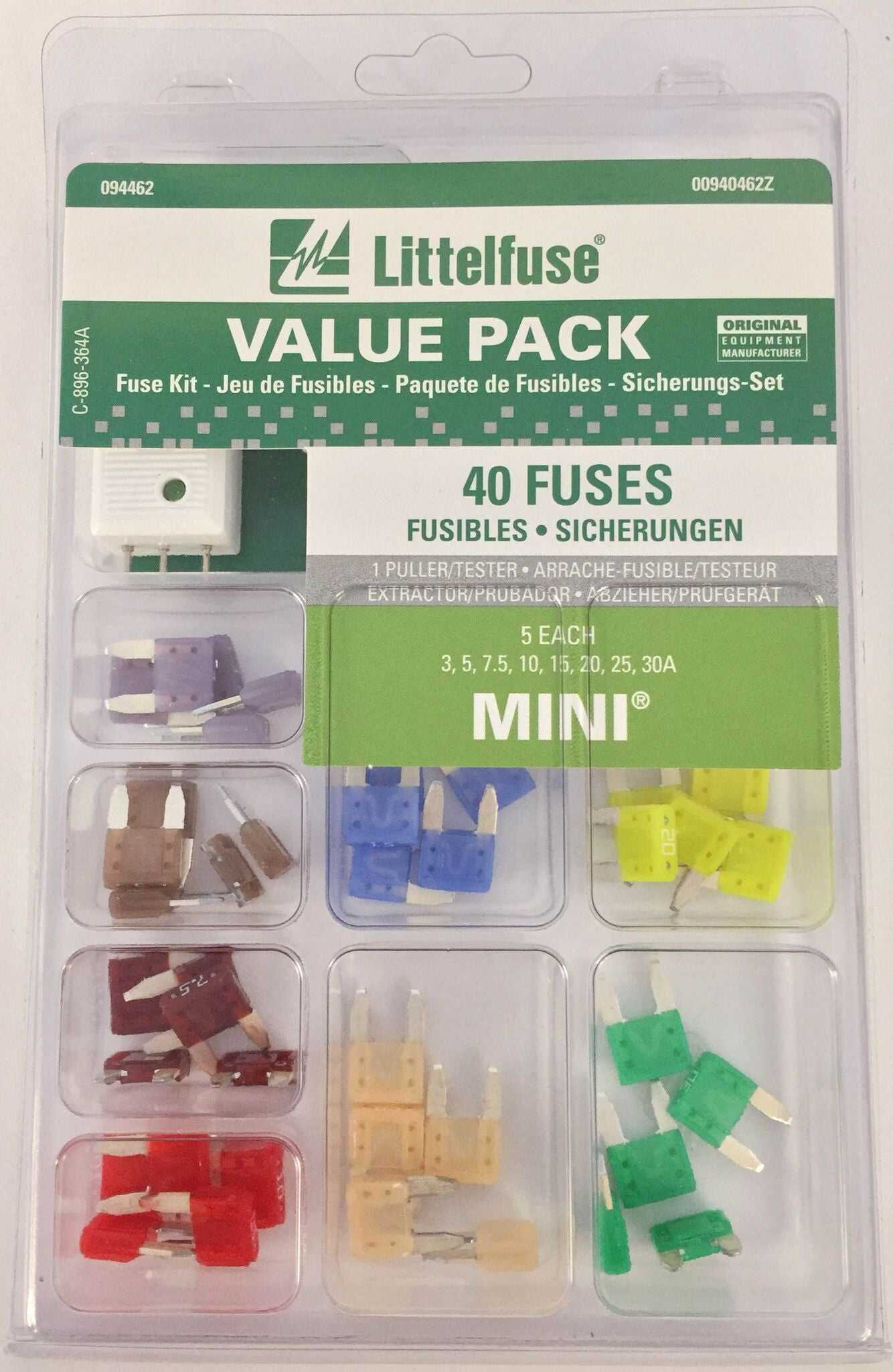 Littelfuse Inc., 00940462Z Littelfuse Inc. Assortimento di fusibili Mini Blade Fuse